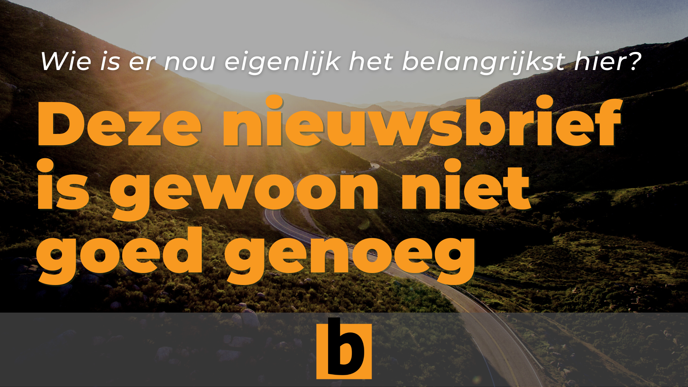 Deze nieuwsbrief is gewoon niet goed genoeg